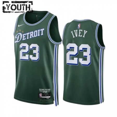 Detroit Pistons Jaden Ivey 23 Nike 2022-23 City Edition Vihreä Lasten Pelipaidat Swingman